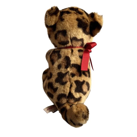 Rare Cartier Leopard Plush On Yellow Taxi Cab 8.5" Stuffed Animal With Red Bow D - Picture 3 of 5